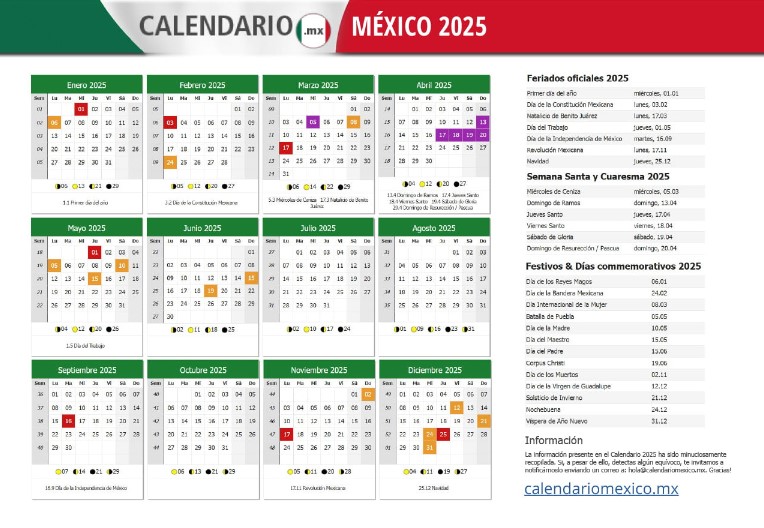 Calendario de México 2025 Explorando los Meses y Festividades para