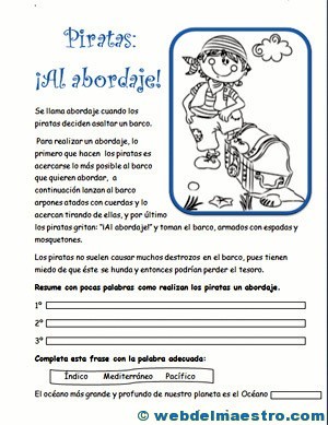 EJERCICIOS DE LECTURA DE COMPRENSION ejercicios de lectura de comprension: