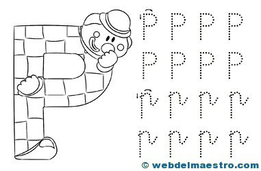 Dibujos para colorear de letras-P