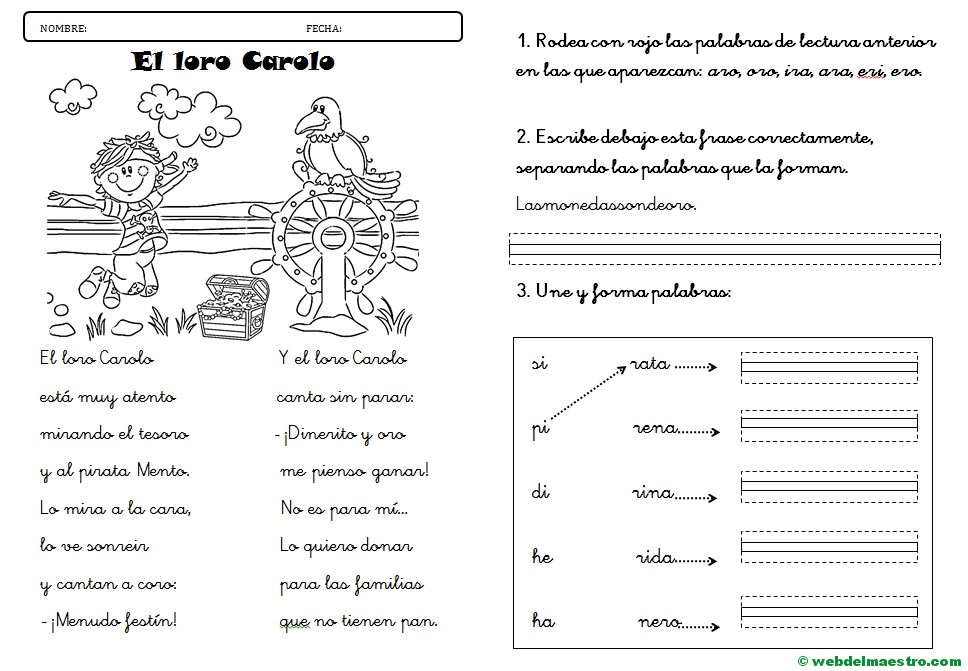 Lecturas infantiles paso a paso-Lectura r suave-con actividades ...