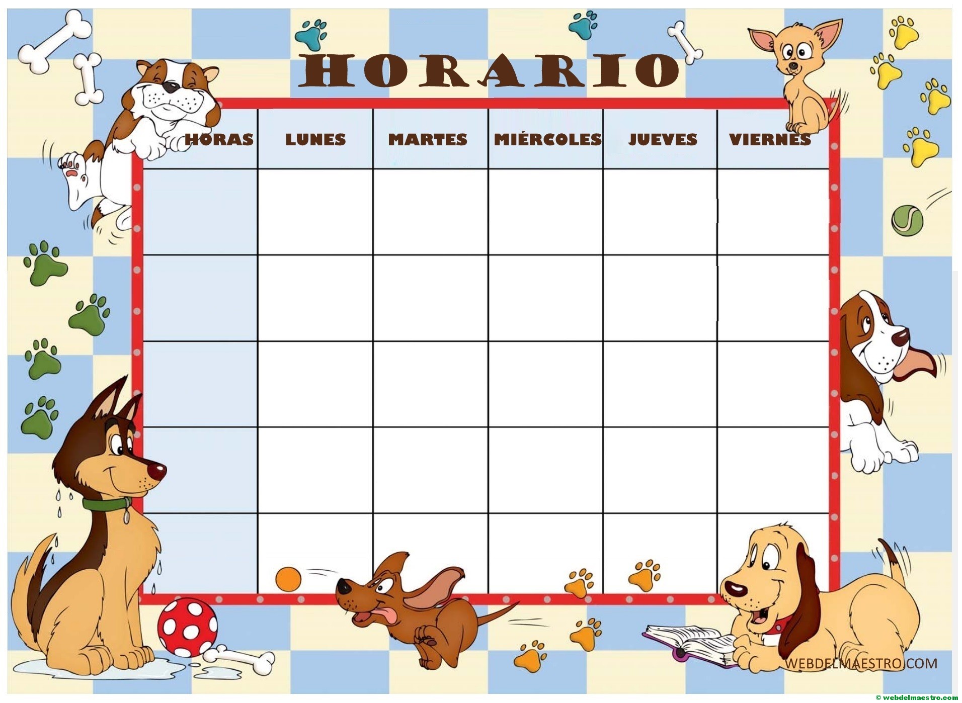 Horario Escolar Para Imprimir En Modelos Variados - Web Del Maestro