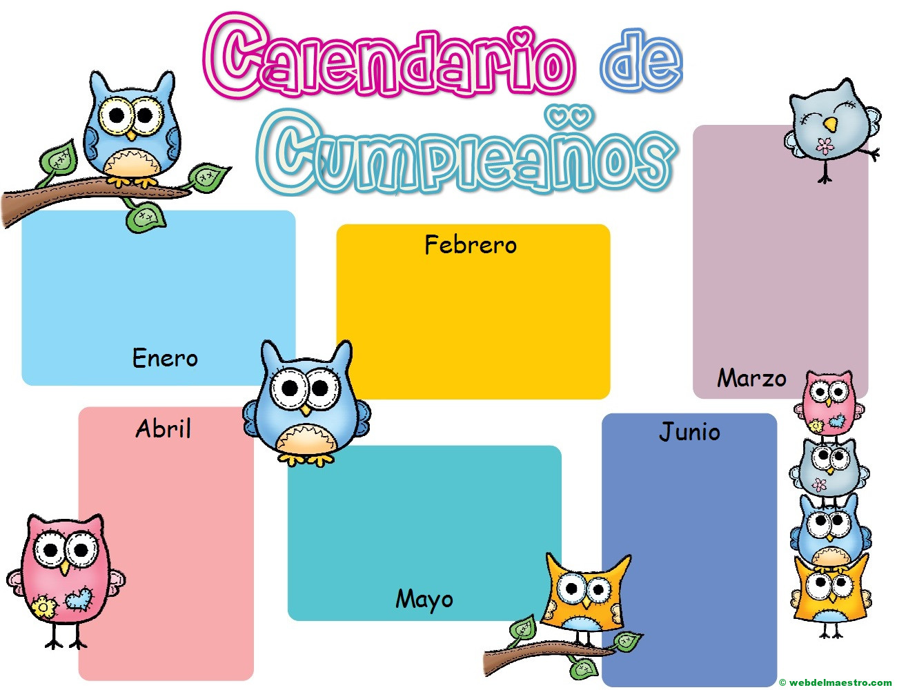 Calendario De Cumpleaños - Web Del Maestro