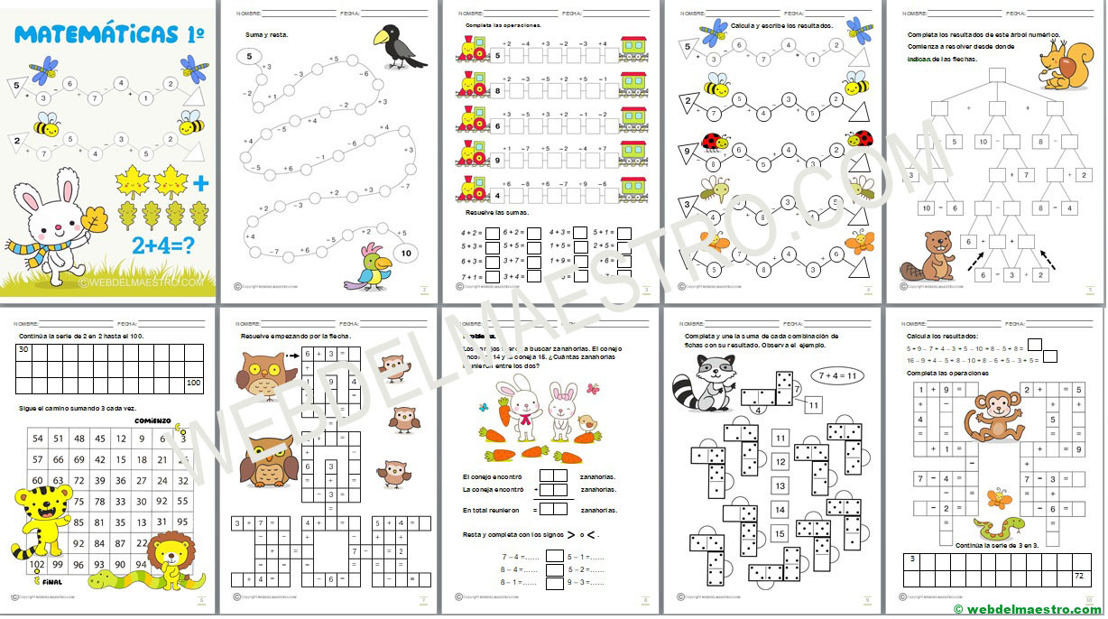 Fichas Matemáticas 1 Primaria - Web Del Maestro