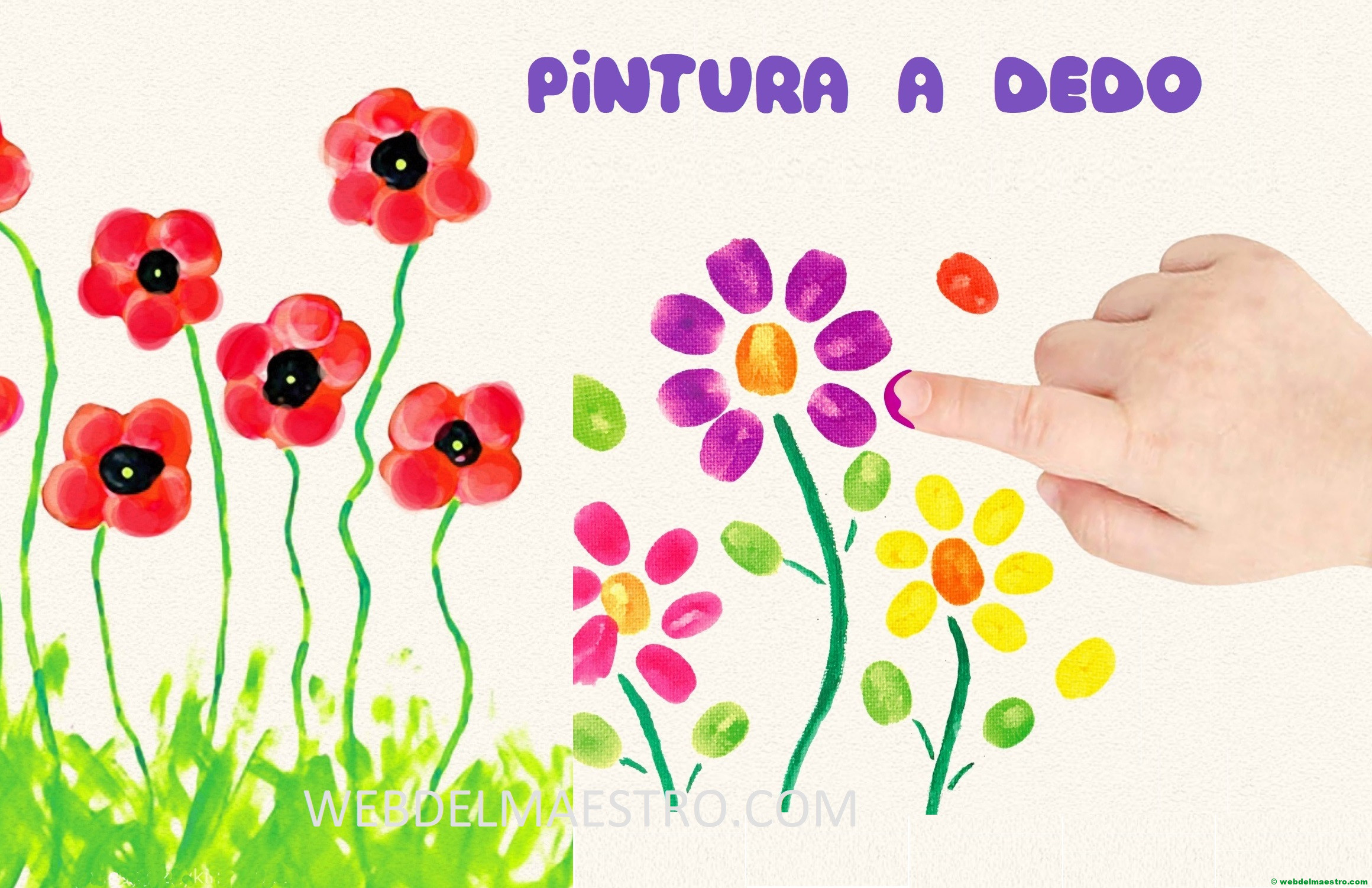 Dibujos con pintura de dedos para niños